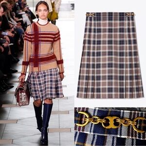 NWT Tory Burch Multicolor Plaid Skirt